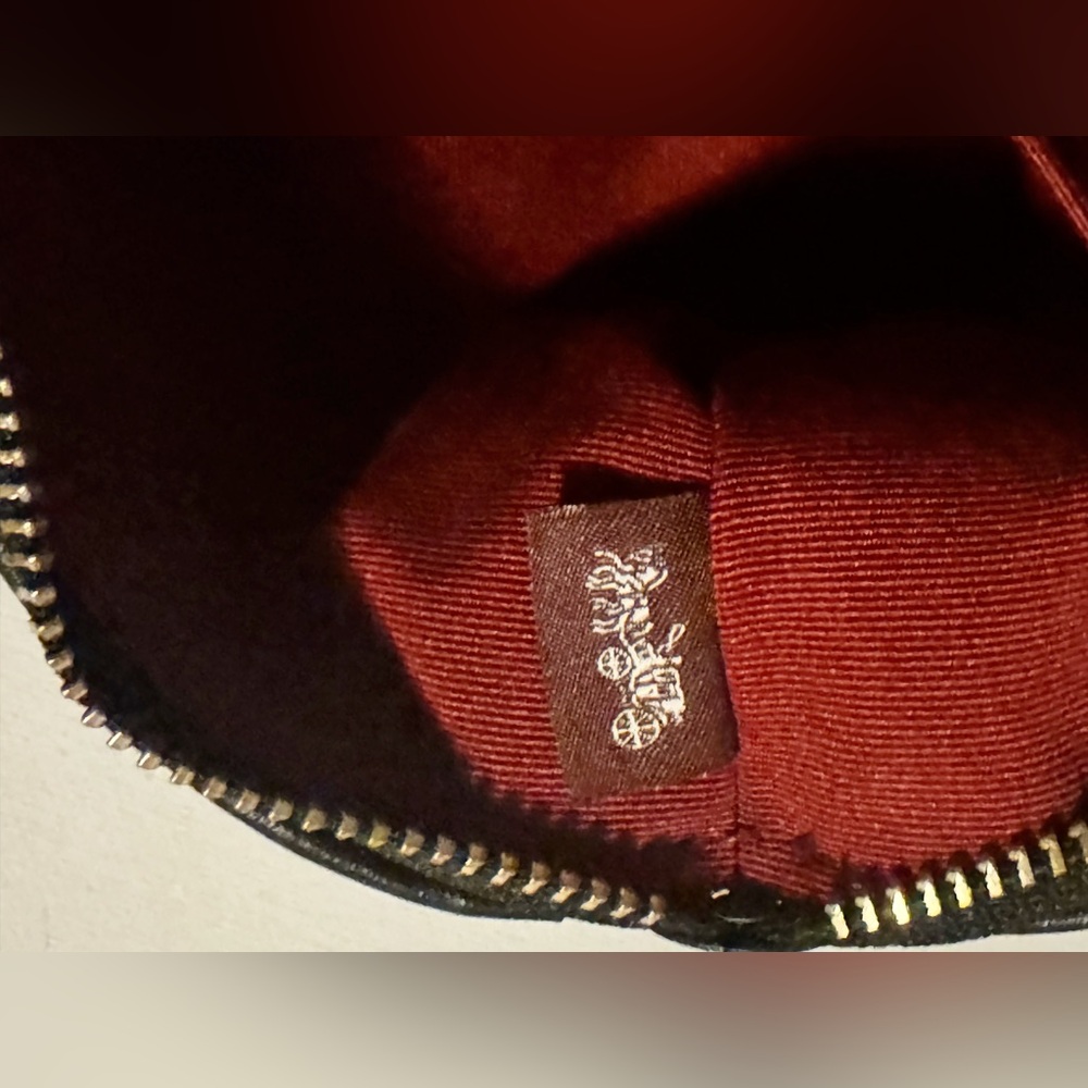Coach Signature Stripe Wristlet | Brown & Tan Canvas | Gold Hardware (EUC) - Picture 4 of 6